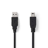 Nedis CCGP60300BK20 USB-kabel USB 2.0 2 m USB A Mini-USB B 0,48 Gbit/sek. Sort