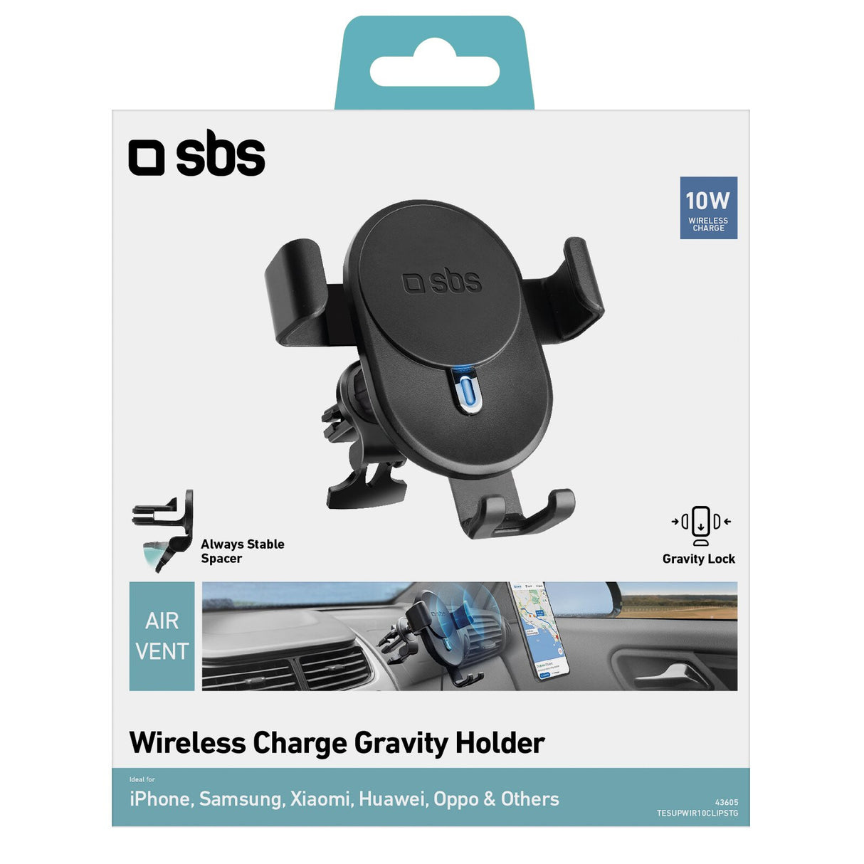 SBS TESUPWIR10CLIPSTG holder Aktiv holder Mobiltelefon/Smartphone Sort