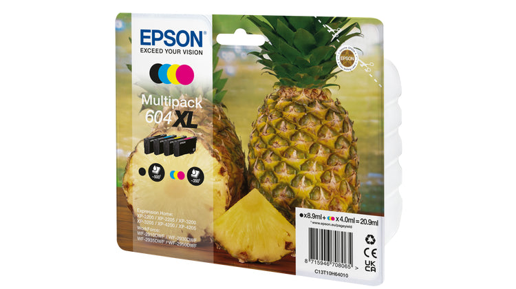 Epson 604XL blækpatron 4 stk Original Højt (XL) udbytte Sort, Blå, Magenta, Gul