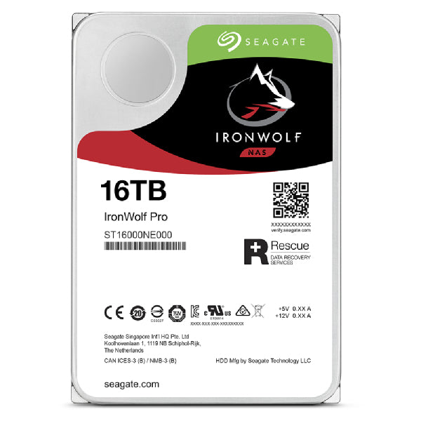 Seagate IronWolf Pro ST16000NT001 harddisk 16 TB 7200 rpm 256 MB 3.5"