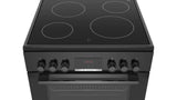 Bosch Serie 4 HKN31A060U komfur og ovn Fritstående komfur Elektrisk Zone induktionskogeplade Sort