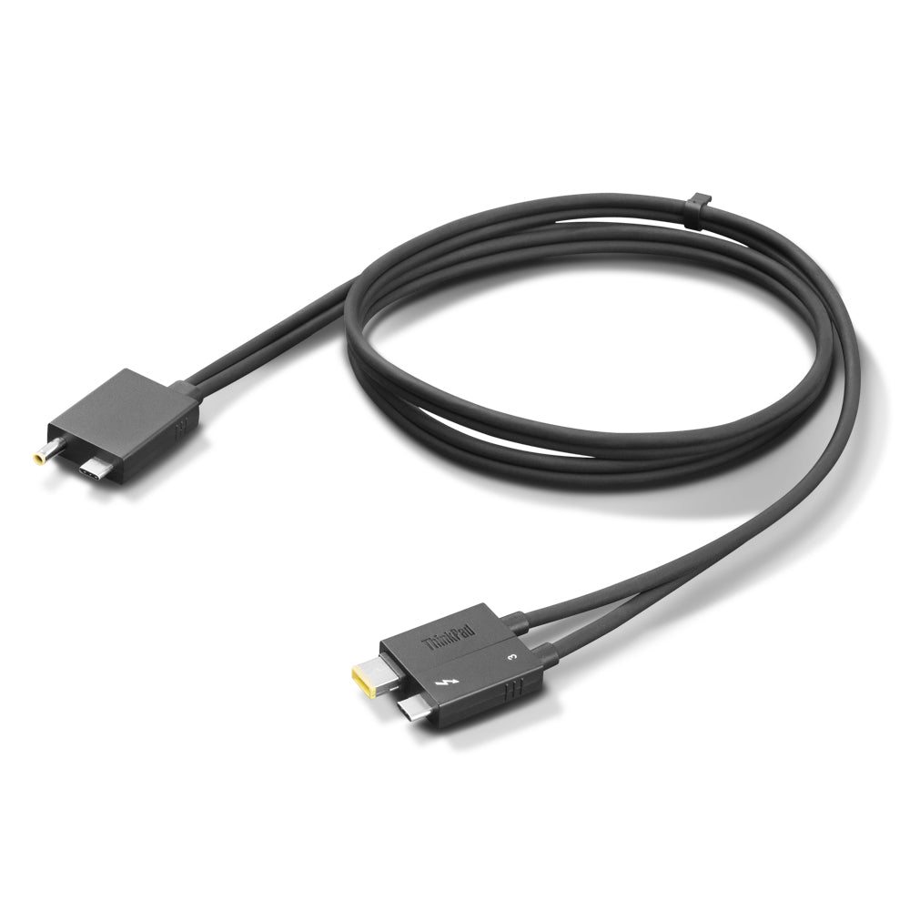 Lenovo 24 pin USB-C/strøm DC jackstik Slim Tip 24 pin USB-C Sort 70cm Thunderbolt kabel