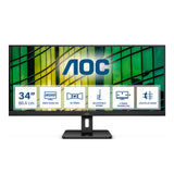 AOC U34E2M computerskærm 86,4 cm (34") 3440 x 1440 pixel Wide Quad HD Sort