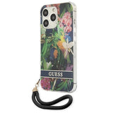 Guess GUHCP13LHFLSB iPhone 13 Pro / 13 6.1" blue/blue hardcase Flower Strap