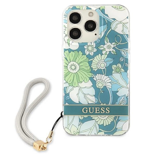 Guess GUHCP13LHFLSN iPhone 13 Pro / 13 6.1" green/green hardcase Flower Strap