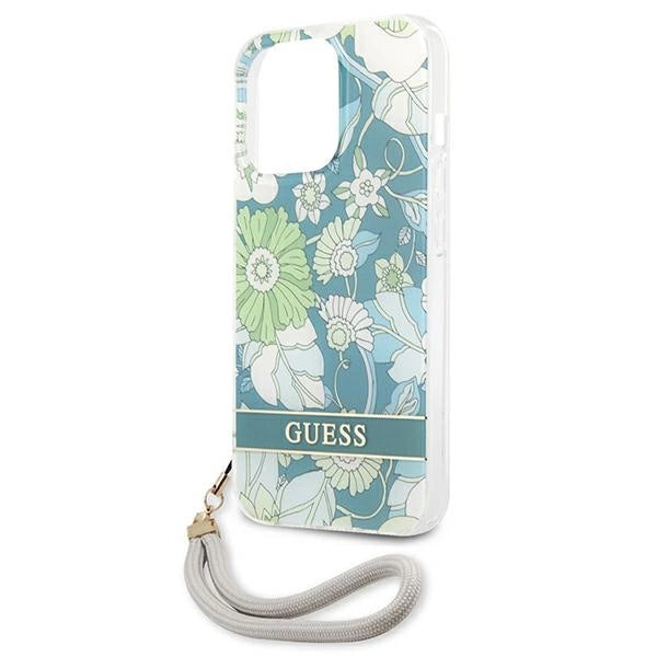 Guess GUHCP13LHFLSN iPhone 13 Pro / 13 6.1" green/green hardcase Flower Strap