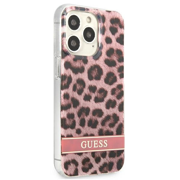 Guess GUHCP13LHSLEOP iPhone 13 Pro / 13 6.1" pink/pink hardcase Leopard