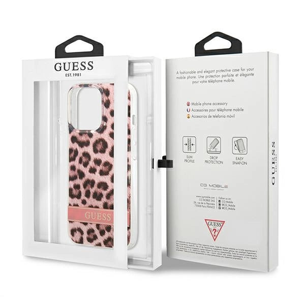 Guess GUHCP13LHSLEOP iPhone 13 Pro / 13 6.1" pink/pink hardcase Leopard