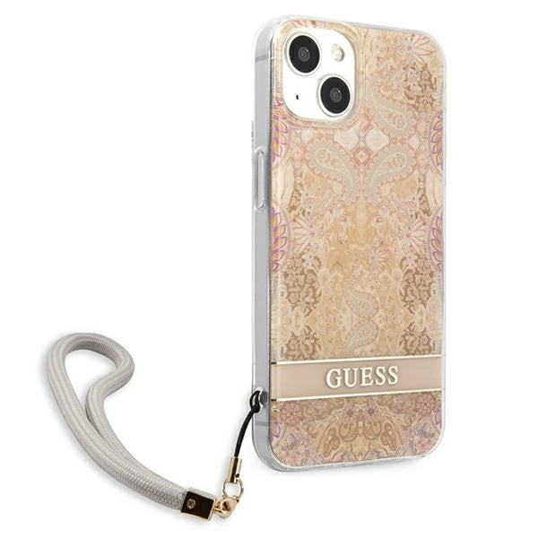 Guess GUHCP13SHFLSD iPhone 13 mini 5.4" gold/gold hardcase Flower Strap