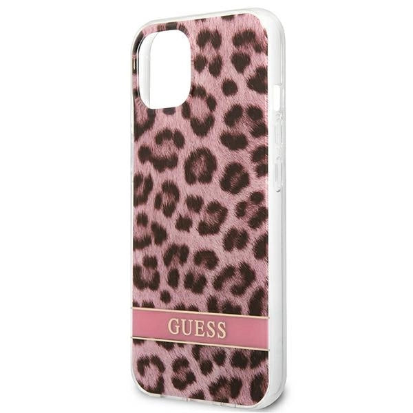 Guess GUHCP13SHSLEOP iPhone 13 mini 5.4" pink/pink hardcase Leopard