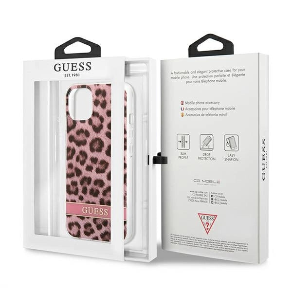 Guess GUHCP13SHSLEOP iPhone 13 mini 5.4" pink/pink hardcase Leopard