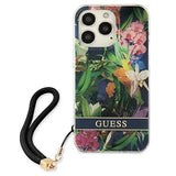 Guess GUHCP13XHFLSB iPhone 13 Pro Max 6.7" blue/blue hardcase Flower Strap