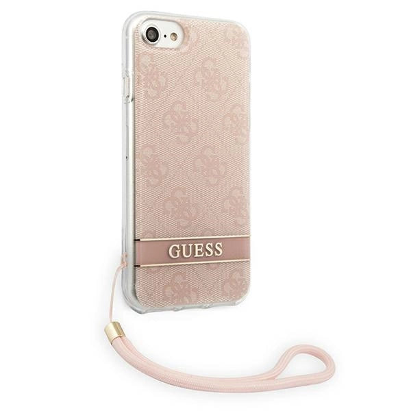 Guess GUOHCI8H4STP iPhone SE 2022 / SE 2020 / 7/ 8 pink/pink hardcase 4G Print Strap