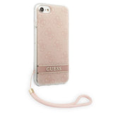 Guess GUOHCI8H4STP iPhone SE 2022 / SE 2020 / 7/ 8 pink/pink hardcase 4G Print Strap