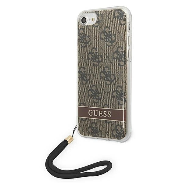 Guess GUOHCI8H4STW iPhone SE 2022 / SE 2020 / 7/ 8 brown/brown hardcase 4G Print Strap