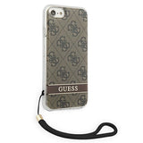Guess GUOHCI8H4STW iPhone SE 2022 / SE 2020 / 7/ 8 brown/brown hardcase 4G Print Strap