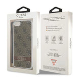 Guess GUOHCI8H4STW iPhone SE 2022 / SE 2020 / 7/ 8 brown/brown hardcase 4G Print Strap