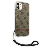 Guess GUOHCN61H4STW iPhone 11 brown/brown hardcase 4G Print Strap