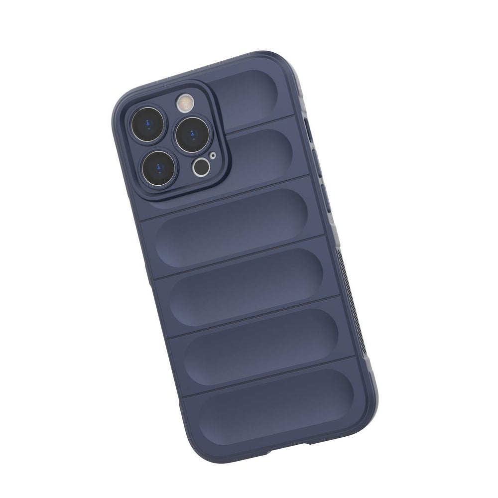 Magic Shield Case Case for iPhone 13 Pro Max Fleksibel pansret sag mørk blå