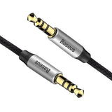 Baseus Yiven M30 stereo audio cable AUX 3.5 mm male mini jack 1.5 m silver-black (CAM30-CS1)