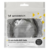 Wozinsky AUX-kabel vinklet (mand-mand) mini jack-kabel 2 m sort
