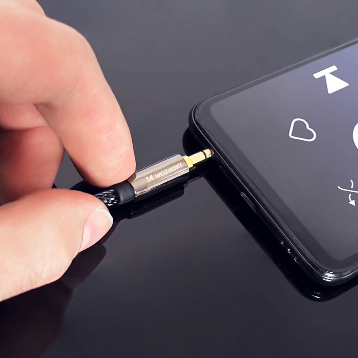 Wozinsky universel mini jack kabel 2x AUX kabel 2 m sort