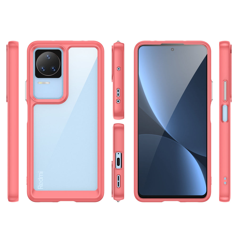 Outer Space Case Xiaomi Poco F4 5G cover med en fleksibel ramme rød
