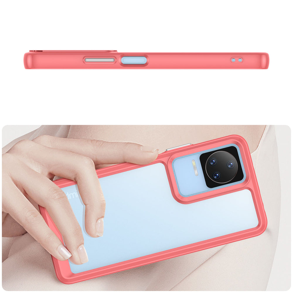 Outer Space Case Xiaomi Poco F4 5G cover med en fleksibel ramme rød
