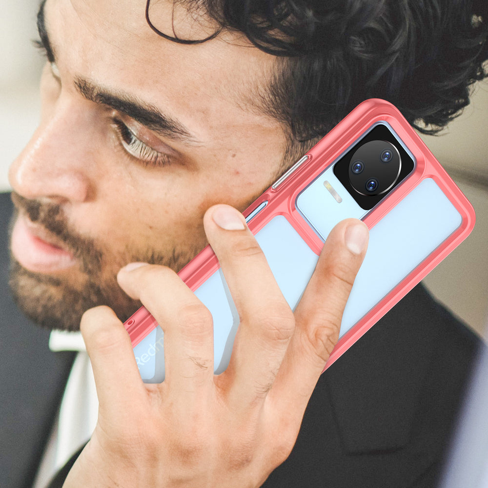 Outer Space Case Xiaomi Poco F4 5G cover med en fleksibel ramme rød