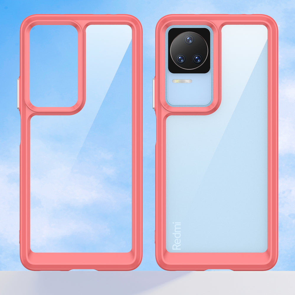Outer Space Case Xiaomi Poco F4 5G cover med en fleksibel ramme rød