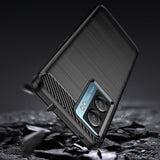 Carbon Case til Xiaomi Poco F4 5G fleksibelt silikone carbon cover sort