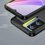 Carbon Case til Xiaomi Poco F4 5G fleksibelt silikone carbon cover sort
