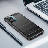Carbon Case til Xiaomi Poco F4 5G fleksibelt silikone carbon cover sort