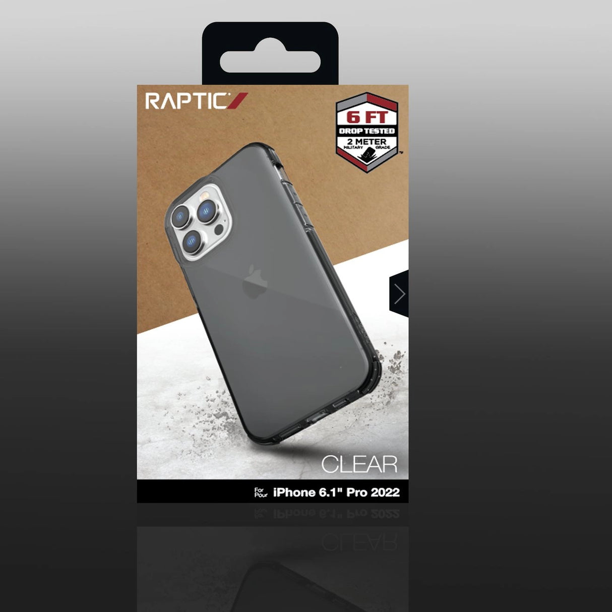 Raptic X-Doria Clear Case iPhone 14 Pro armored cover gray