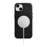 iCarer Oil Wax Premium Ledder Case iPhone 14 Magnetisk Ledder Case med MagSafe Black (WMI14220701-BK)