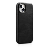 iCarer Oil Wax Premium Ledder Case iPhone 14 Magnetisk Ledder Case med MagSafe Black (WMI14220701-BK)