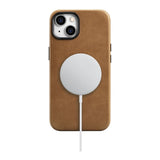 iCarer Oil Wax Premium Leather Case magnetisk læder iPhone 14 case med MagSafe brun (WMI14220701-TN)