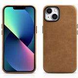 iCarer Oil Wax Premium Ledder Case iPhone 14 Plus Magnetisk Ledder Case med MagSafe Brown (WMI14220703-TN)