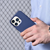 iCarer Case Leather Cover Ægte læder Case til iPhone 14 Pro Max blå (WMI14220708-BU) (MagSafe kompatibel)