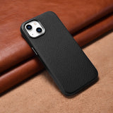 iCarer Litchi Premium Ledder Case iPhone 14 Magnetisk Ledder Case med MagSafe Black (WMI14220709-BK)