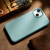 iCarer Litchi Premium Ledder Case iPhone 14 Magnetisk Ledder Case med MagSafe Green (WMI14220709-GN)