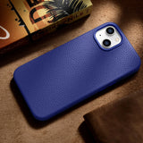iCarer Litchi Premium Ledder Case iPhone 14 Plus Magnetisk Ledder Case med MagSafe Dark Blue (WMI14220711-DB)