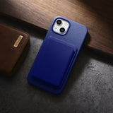 iCarer Litchi Premium Ledder Case iPhone 14 Plus Magnetisk Ledder Case med MagSafe Dark Blue (WMI14220711-DB)
