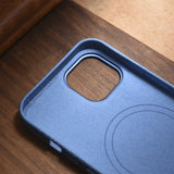 iCarer Litchi Premium Ledder Case iPhone 14 Plus Magnetisk Ledder Case med MagSafe Light Blue (WMI14220711-LB)