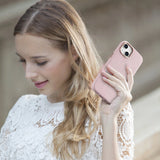 iCarer Litchi Premium Ledder Case iPhone 14 Plus Magnetisk Ledder Case med MagSafe Pink (WMI14220711-PK)