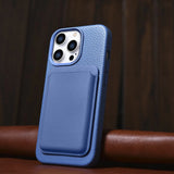 iCarer Litchi Premium Ledder Case iPhone 14 Pro Max Magnetisk Ledder Case med MagSafe Light Blue (WMI14220712-LB)