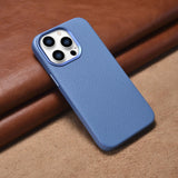 iCarer Litchi Premium Ledder Case iPhone 14 Pro Max Magnetisk Ledder Case med MagSafe Light Blue (WMI14220712-LB)
