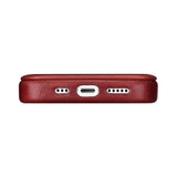 iCarer CE Oil Wax Premium Leather Folio Case iPhone 14 Plus Magnetic Flip Leather Folio Case MagSafe Red (AKI14220707-RD)