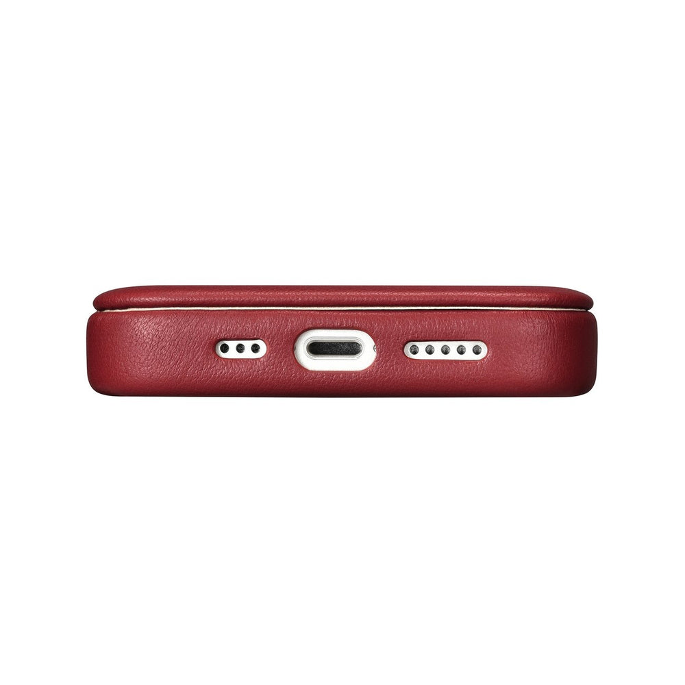 iCarer CE Premium Leather Folio Case iPhone 14 Pro Magnetisk Flip Leather Folio Case MagSafe Red (WMI14220714-RD)