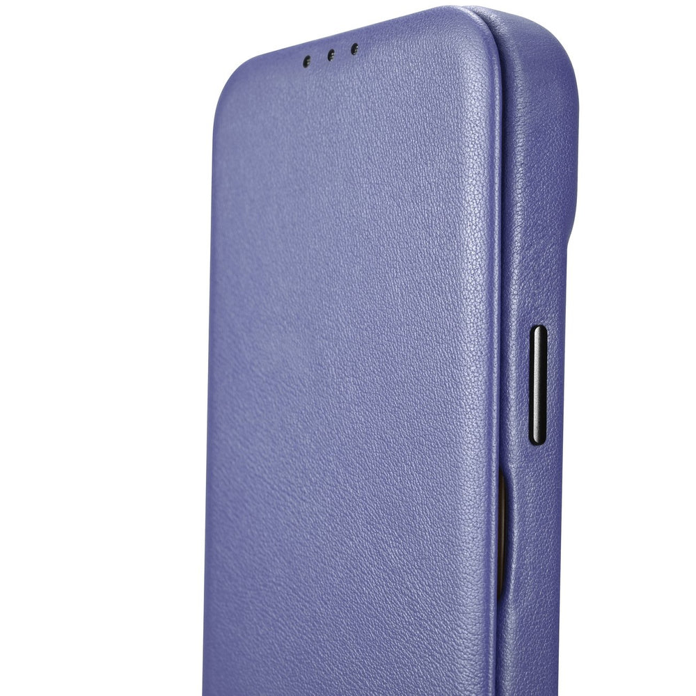 iCarer CE Premium læder Folio Case iPhone 14 Pro Magnetisk Flip læder Folio Case MagSafe Light Purple (WMI14220714-LP)